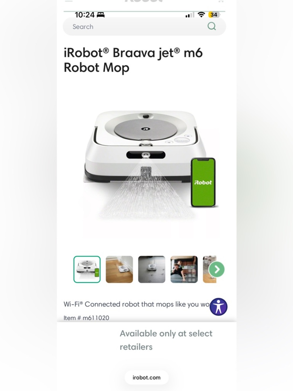iRobot Braava jet m6 Robot Mop - White
